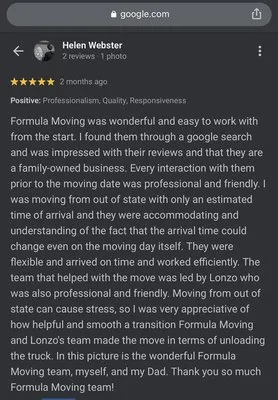 Formula Moving Co LLC